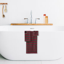Monograma Moderno em Vermelho Carmesim Marrom Pret