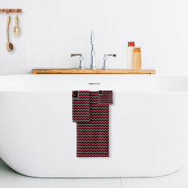 Conjunto De Toalhas Monograma Moderno em Vermelho Carmesim Marrom Pret