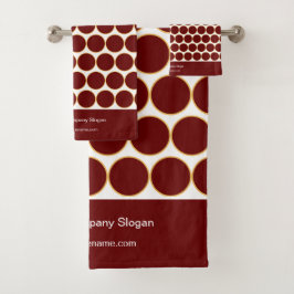 Conjunto De Toalhas Monograma Moderno Minimalista Clássico Maroon Eleg