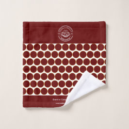 Conjunto De Toalhas Monograma Moderno Minimalista Clássico Maroon Eleg