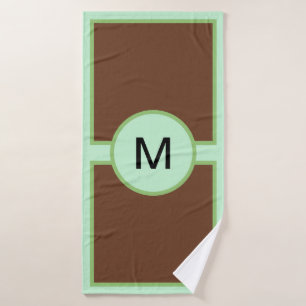 Conjunto De Toalhas Monograma, Pistachio, Torre Marrom Verde