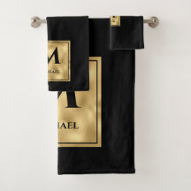 Monograma Preto e Dourado Luxo Elegante