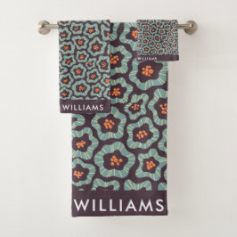 Conjunto De Toalhas Monogramas Flores Elegantes De Banho De Na moda