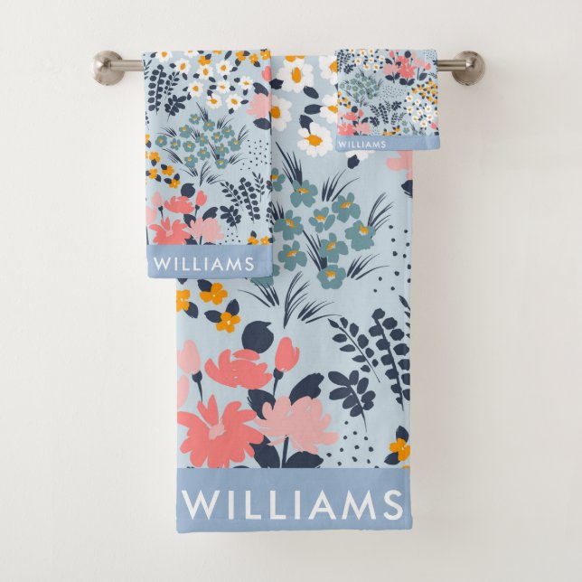 Conjunto De Toalhas Monogramas Flores Elegantes De Banho De Na moda (Insitu)