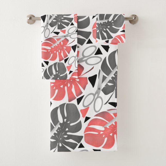 Conjunto De Toalhas Monstera impressão tropical deixa tesoura exo selv (Insitu)