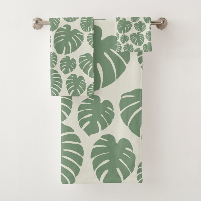 Conjunto De Toalhas Monstera - Verde (Insitu)