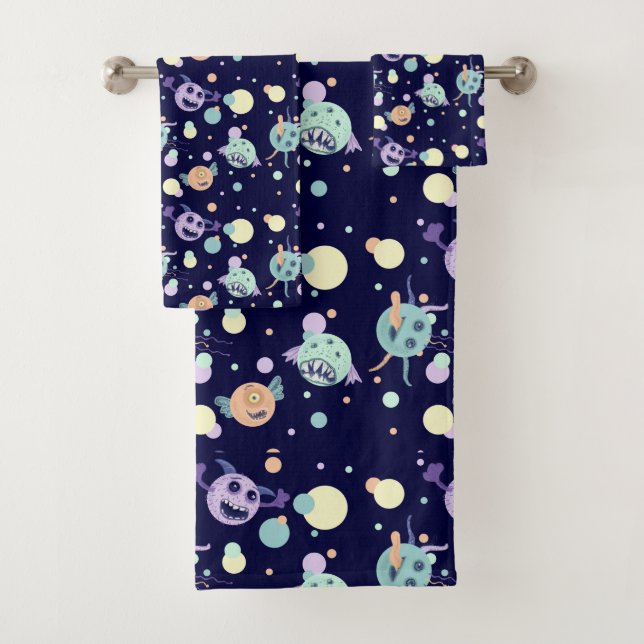 Conjunto De Toalhas Monstros engraçados (Insitu)