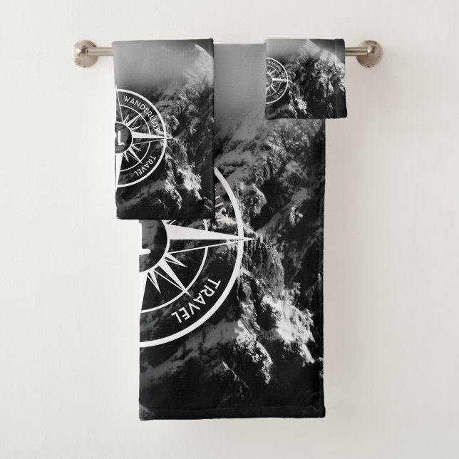 Conjunto De Toalhas Montes dramáticos do emblema da estrela da Compass (Insitu)