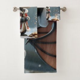 Conjunto De Toalhas Moonlit Cookie Bandit – The Grey Christmas Dragon.
