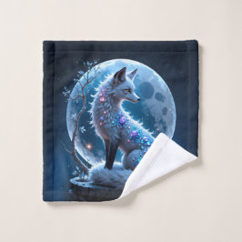 Conjunto De Toalhas Moonlit Crystal Fox – Guardian of Silent Dreams.
