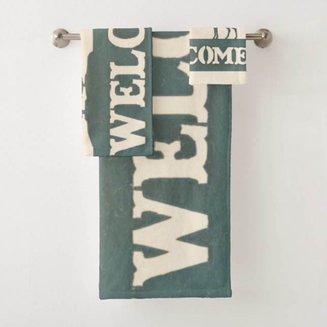 Conjunto De Toalhas Moose Evergreen Trees Welcome (Insitu)