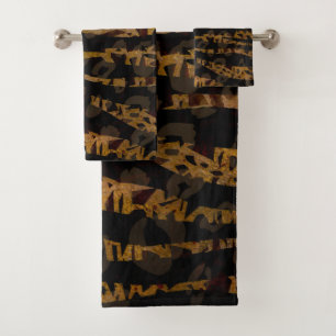 Conjunto De Toalhas Mosaico Chic Elegante Safari Glam Floresta