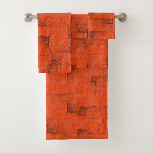 Conjunto De Toalhas Mosaico de textura que parece uma parede de tijolo