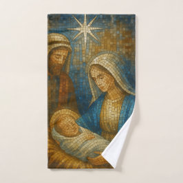Conjunto De Toalhas Mosaico de Vitral da Natividade | Sagrada Família 