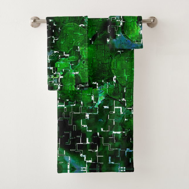 Conjunto De Toalhas Mosaico defeituoso da foto noturna de lagoa de águ (Insitu)