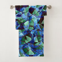 Mosaico irregular e desorganizado sobreposto azul