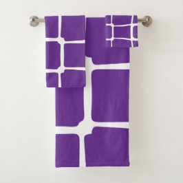 Conjunto De Toalhas Mosaico Púrpura Uneven Squares