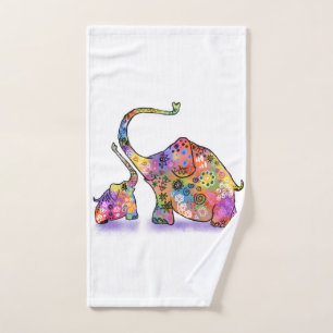 Conjunto De Toalhas Mother and Baby Elephant Bath Towels Love