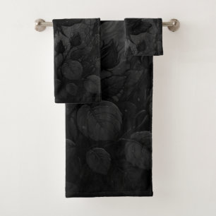 Conjunto De Toalhas Motif Rosas Preto