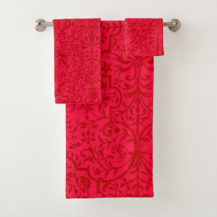 Conjunto De Toalhas Motif vitoriano em vermelho