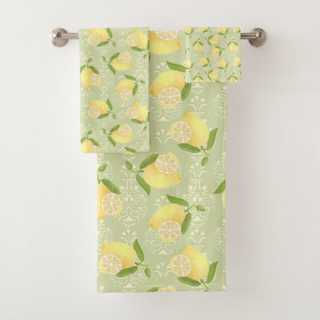 Conjunto De Toalhas Motivo de Limão  Verde Amor (Insitu)