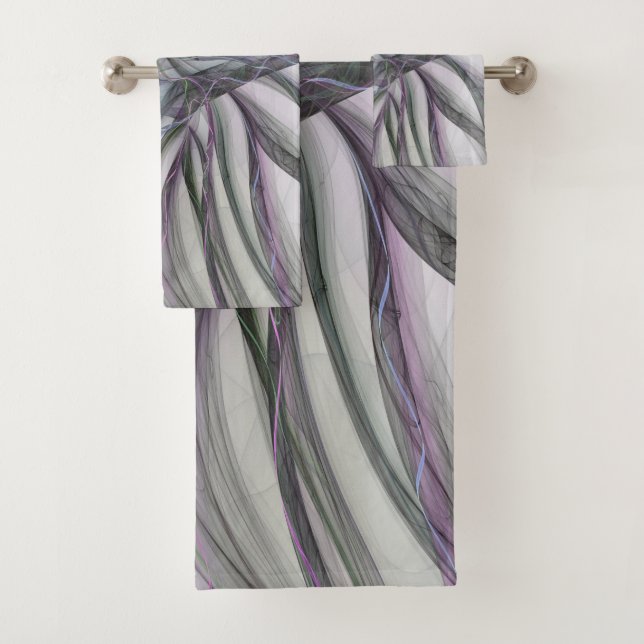Conjunto De Toalhas Movimentos Filigrana Moderno Abstrato Fractal Gira (Insitu)