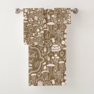 Conjunto De Toalhas Mushroom Brown Cream