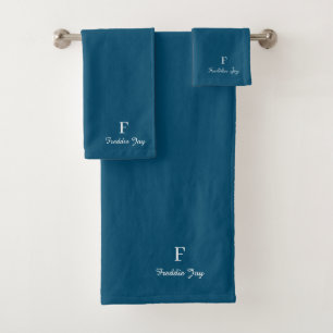 Conjunto De Toalhas na moda Azul-Azul-marinho