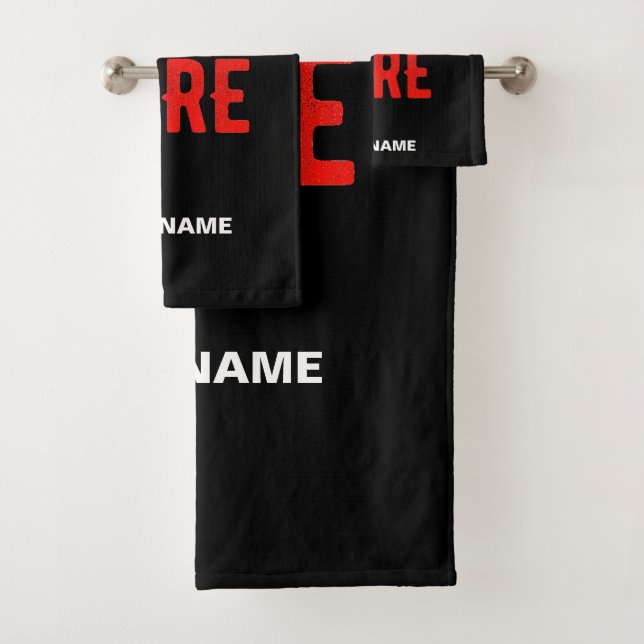 CONJUNTO DE TOALHAS NA MODA MODERNO PERSONALIZÁVEL NEGRO VERIFICADO CO (Insitu)