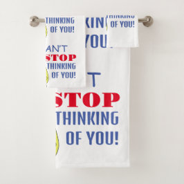 Conjunto De Toalhas não consigo parar de pensar em você