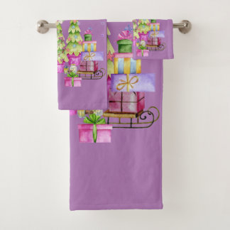 Conjunto De Toalhas Natal A Rosa