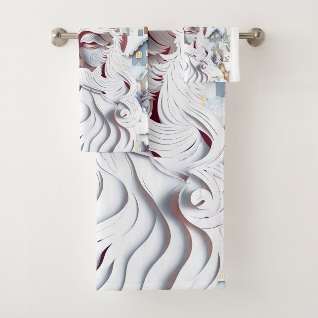 CONJUNTO DE TOALHAS NATAL BRANCO (Insitu)