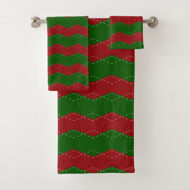 Conjunto De Toalhas Natal clássico vermelho e verde  (Insitu)