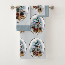 Conjunto De Toalhas Natal de Shar-Pei Chinês