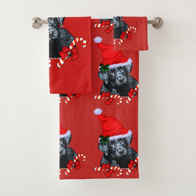 Conjunto De Toalhas Natal do Black Labrador Retriever (Insitu)