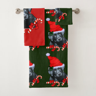 Conjunto De Toalhas Natal do Black Labrador Retriever