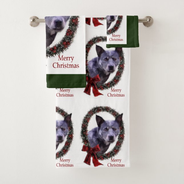 Conjunto De Toalhas Natal do Cão Australano (Insitu)