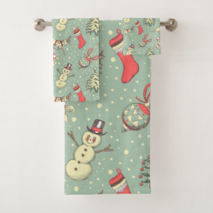 Conjunto De Toalhas Natal do estilo do vintage