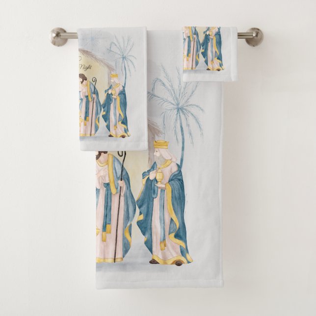 Conjunto De Toalhas Natal em ouro e azul (Insitu)