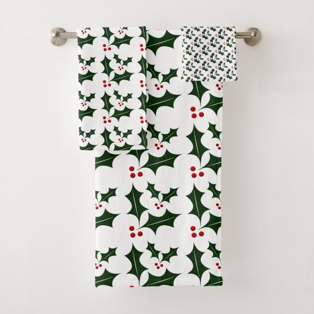 Conjunto De Toalhas Natal Hollies (Insitu)