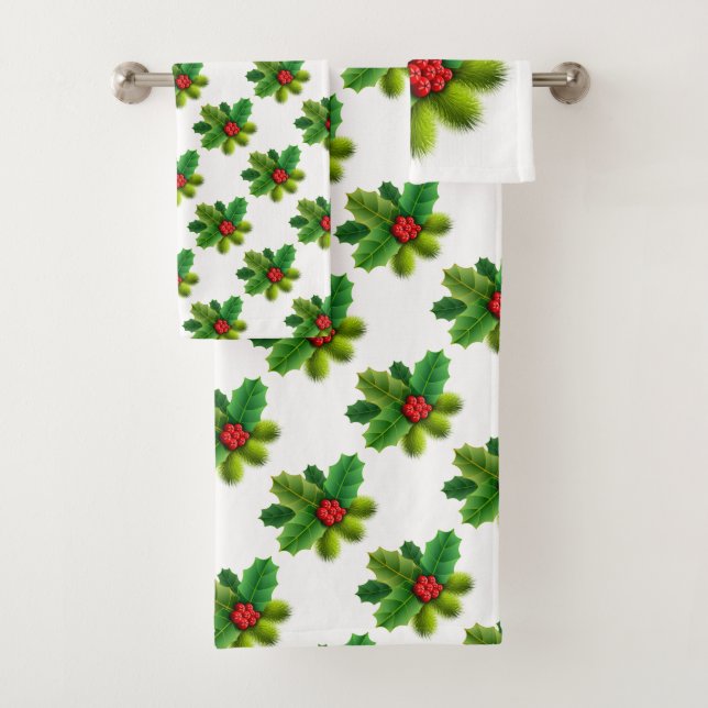 Conjunto De Toalhas Natal Holly (Insitu)