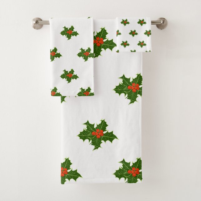 Conjunto De Toalhas Natal Holly Pattern (Insitu)