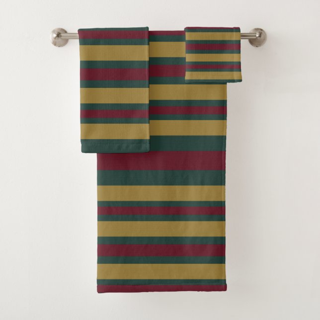 Conjunto De Toalhas Natal Listrado De Doces De Natal Verde Vermelho E  (Insitu)