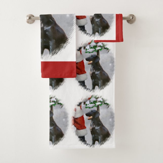 Conjunto De Toalhas Natal para o Retriever Revestido Plano (Insitu)