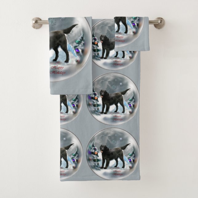 Conjunto De Toalhas Natal para o Retriever Revestido Plano (Insitu)