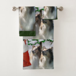 Conjunto De Toalhas Natal Rough Collie