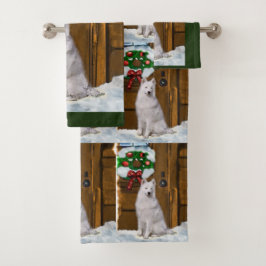 Conjunto De Toalhas Natal Samoyed