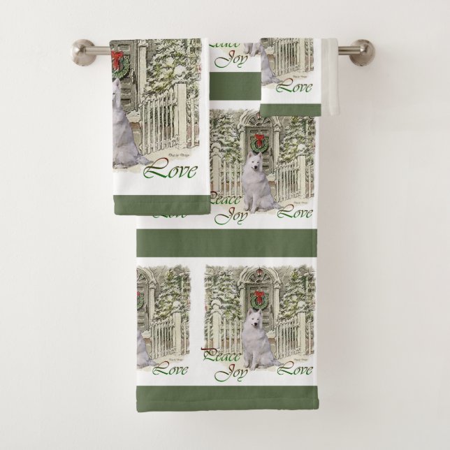 Conjunto De Toalhas Natal Samoyed (Insitu)