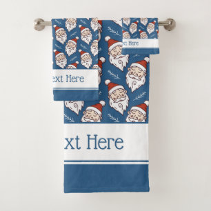 Conjunto De Toalhas Natal Vermelho e Azul do Papai Noel