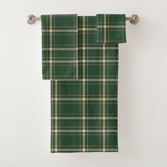 Conjunto De Toalhas Natal Xadrez Verde Clássico (Insitu)